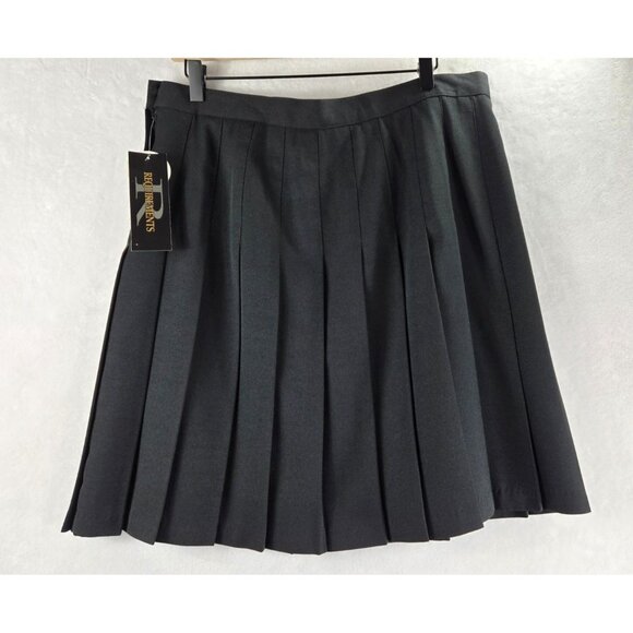 Vintage Black Pleated Mini Skirt by Requirements Sz 18 Preppy Career Wear USA - Picture 2 of 10